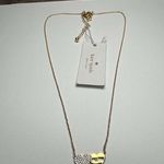 Kate Spade “ Mom” Engraved Rhinestone Gold Tone Necklace Signed NWT Photo 11