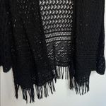 Faded Glory EUC  Black Fringe Open-Knit Sweater sz 3X Photo 2