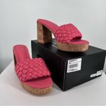 Shu Shop Gladys Braided Cork Heeled Sandals in Coral size 8.5 Pink Photo 1