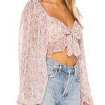 Tularosa Bristol Chiffon Floral Crop Top in Ivory Rose Blooms Size M Photo 8