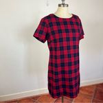 Lulus Cozy Corner Navy Blue and Red Plaid Dress Size XL Photo 2