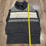 BCBGMAXAZRIA Womens Sweater M/L Blue Wool Elinor Knit Cowl Neck Fair isle Hi-Low Photo 5