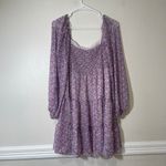 Lucy Paris  Womens M/40 Bishop Sleeve Flowy Babydoll Dress‎ Purple Micro Floral Photo 2