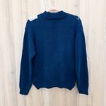 VTG Shenanigans Womens Embroidered Sweater Size S Navy Floral 90s Boho Fall Blue Photo 6