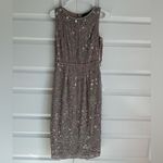 Mac Duggal  Vintage‎ Lilac Floral Beaded Sheath Midi Dress Photo 3