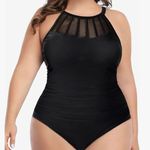 Aqua Eve Plus Size Swimsuit Women One Piece Swimsuit Tummy Control High Neck Bathing Suit Ruched Photo 1