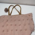 Deux Lux  Womens Handbag Tote Blush Pink boho preppy chic pom poms Photo 5