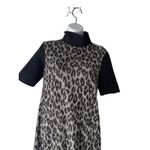 Catherine Malandrino Size Small Black Gray Leopard Print Midi Dress Photo 1