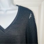 Modcloth  More After Midnight Top Black Long Sleeve Sheer Polka Dot Sleeve M NWT Photo 6