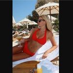 Show Me Your Mumu  Malta Red Rosette Bikini Top & Bottom 2pc Set XS/S Photo 1