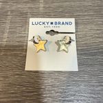 Lucky Brand Gold Tone Turquoise Stone Edged Star Drop Earrings NWT Photo 1
