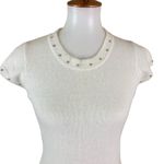 Naf Naf White Angora Wool‎ Blend Knit Sweater Dress Short Sleeve Medium Photo 1