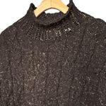 Kersh Women’s Size L Black White Marled Cable Knit Turtleneck Sweater Size L Photo 0