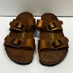 Birkenstock  Arizona Two Strap Sandals Metallic Bronze Cork Footbed Women Size 39 Photo 1