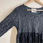 Dressing Clio Vintage Floral Lace & Black Velvet Long Sleeve Maxi Dress size M Size M Photo 4