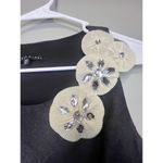 Helene Blake Sheath Sleeveless Dress Sand Dollar Floral Charcoal Grey Women's 10 Gray Photo 3