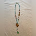 Katerina Psoma Vintage Lariat Necklace unique and Rare, Parrot and Flora Green Photo 3