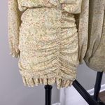 Anthropologie PALE BUTTER YELLOW FLORAL MILKMAID MABLE DRESS WRAP TOP W/ROUCHED SKIRT KEYHOLE Photo 3