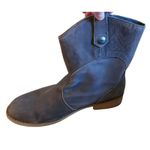 EWU Women's Grey Leather Ankle Boots Casual Western Style Low Heel Size 9 Gray Photo 8