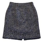 Classiques Entier Tweed Wool Blend A-Line Skirt Navy Brown Lined Size 8 Photo 0