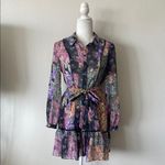 ZARA Amelia Sz S Patchwork Tiefront floral dress Photo 4