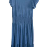 Nation Ltd Womens Thea Sweetheart puff sleeve Blue Smocked Waist Maxi Dress M Photo 0
