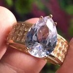 Women’s teardrop cubic zirconia 18kt gold vermeil square cut cocktail ring 6 NIB Photo 4