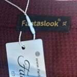 XL Women Waffle Top with Lace Sleeves Maroon NWT vneck Red Photo 9