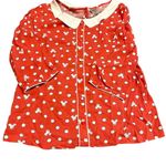 Disney LC Lauren Conrad Mickey Mouse Polka Dot Blouse Red Size M Photo 2