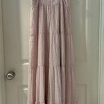 EXPRESS  Pink Gold Print Tiered Maxi Dress Photo 2