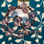 2 beautiful beaded necklaces Green Purple tigers eye stones glass beads Photo 3