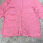J.Jill  Love 100% Linen Essential Everyday Button-Front Shirt Longsleeve Pink XL Photo 4