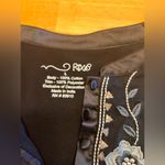 Black Embroidered Women's Top w satin details boho summer business casual cotton Size L Photo 1