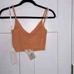 For Love & Lemons NWT Knitwear Gwen Fuzzy Crop Tank - Light Orange Photo 2