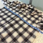 Banana Republic  Wool Blend Ruffle Collar Flannel Shirt Gray Plaid Women’s Size L Photo 5