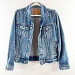 Lucky Brand Tomboy Trucker Graphic Blue Jean Babe Denim Jean Jacket Blue Small Photo 2