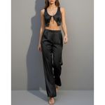 ARE YOU AM I Kih Silk Satin Vest, Black, XS Black Photo 4