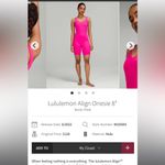 Lululemon  Align Onesie 8" in Sonic Pink Size 6 Photo 5