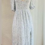 Abercrombie & Fitch  Dress Womens XS Blue White Floral Smocked Boho Prairie Photo 0