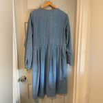 Lands' End Women's 14 Vintage Light Blue Denim 100% Cotton Knee Length Dress Photo 5
