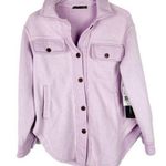 Black Tape NWT Elbow Patch Fleece Shacket Jacket Soft Lilac Size Petite XS PXS Photo 0