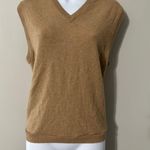 State Cashmere Women's Tan V Neck Sleeveless Sweater Vest Size M Brown Size M Photo 0