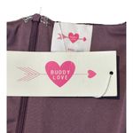 Buddy‎ Love Crushed Velvet Mini Dress Puff Sleeve Plunge Neck Purple Small NWT Photo 9