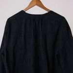 Calypso St. Barth Black Cotton Embroidered Button Front Blouse Medium Top Photo 5