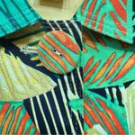 Chico's Chico’s Sequined Tropical Leaf Print 3/4 Sleeve Cotton Blazer Jacket Size 1/M Photo 6