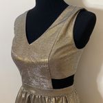 Forever 21 Metallic Gold fit and flare cut out mini party dress Photo 1