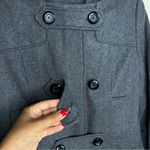 Merona Gray Wool Blend Button & Zip Front Hooded Pea Coat Photo 6