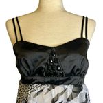 Topia Vintage Y2K Animal Print Baby Doll Sleeveless Top Tunic Large‎ USA B9603 Black Photo 1
