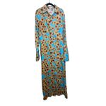 Ala von Auersperg Kathe Cotton Maxi Dress Sunflower Sz. 14 Blue Photo 3