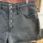 Madewell High-Rise Exposed Button Fly Denim Shorts in Faded Black - Sz 32 💚🎀 Photo 2